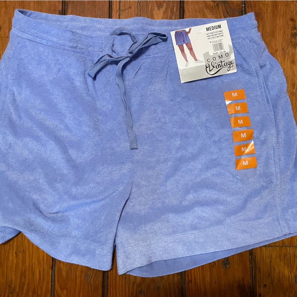 Como Vintage Terry Cloth Elastic Waist Shorts size M